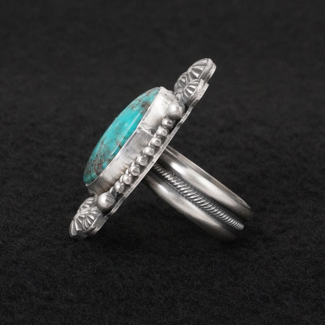 Michael Calladitto Turquoise & Sterling Silver Ring Size 8
