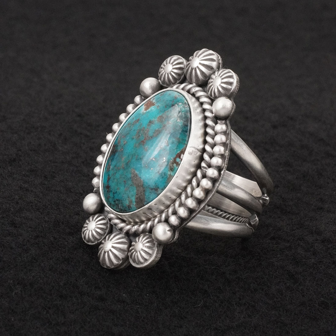 Michael Calladitto Turquoise & Sterling Silver Ring Size 10.5