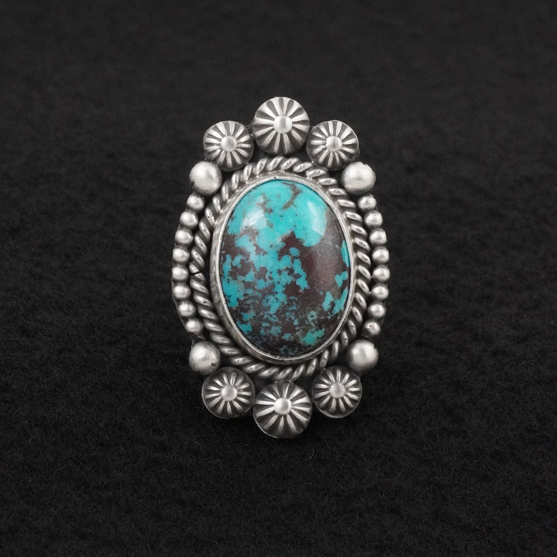 Michael Calladitto Turquoise & Sterling Silver Ring Size 7