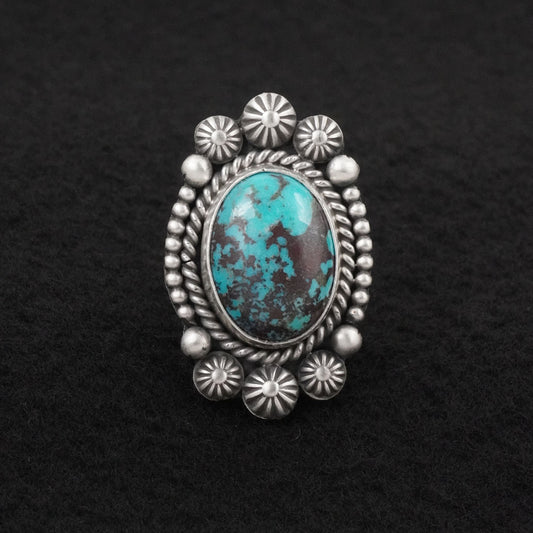Michael Calladitto Turquoise & Sterling Silver Ring Size 7