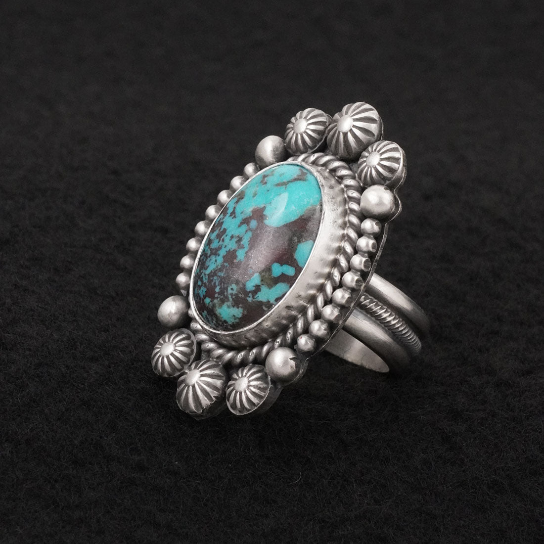 Michael Calladitto Turquoise & Sterling Silver Ring Size 7