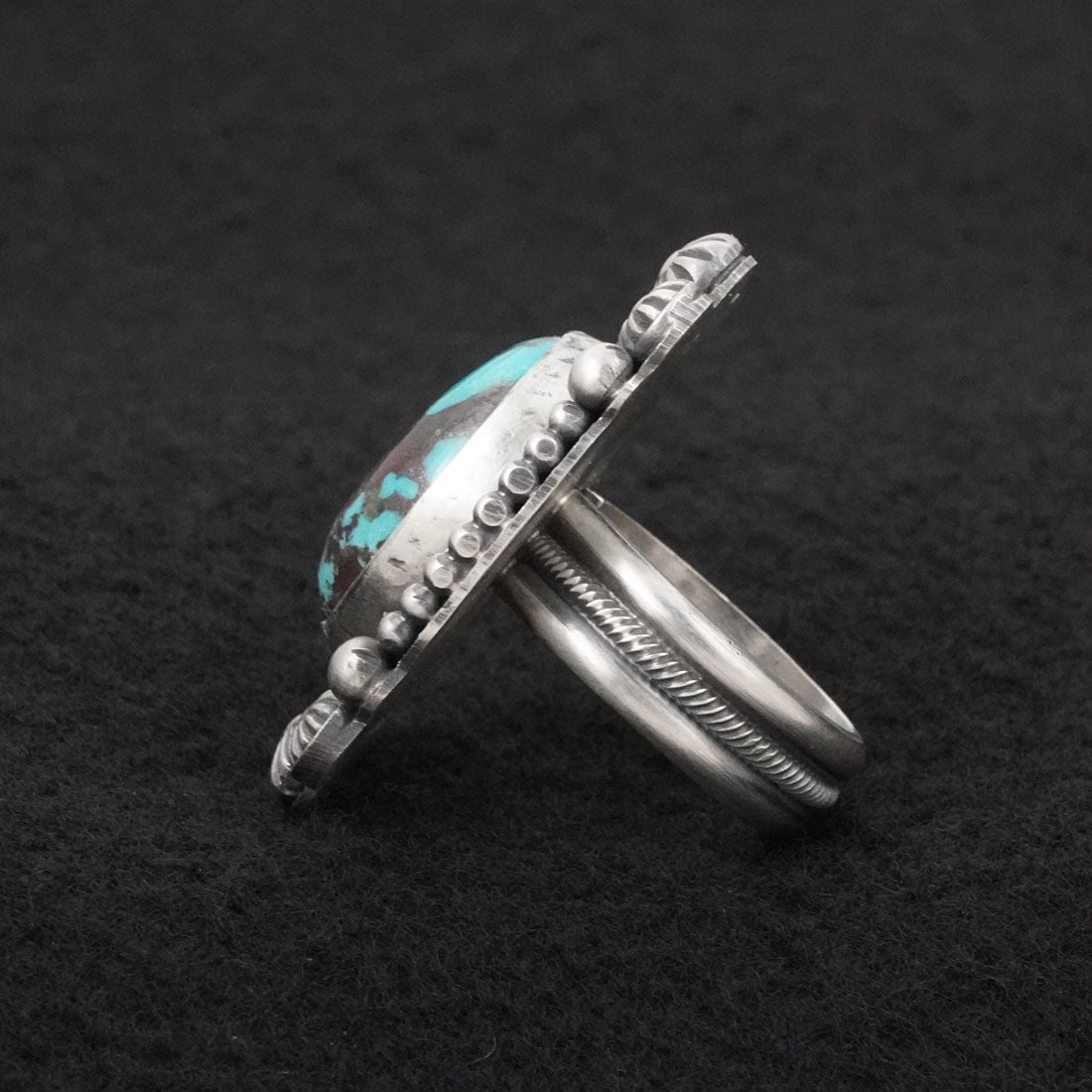 Michael Calladitto Turquoise & Sterling Silver Ring Size 7