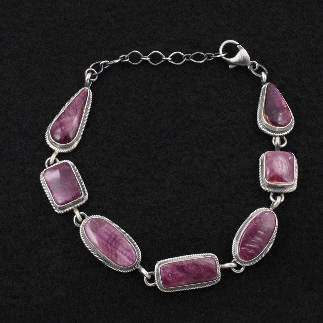 Darrin Livingston Spiny Oyster & Sterling Silver Link Bracelet