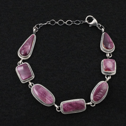 Darrin Livingston Spiny Oyster & Sterling Silver Link Bracelet