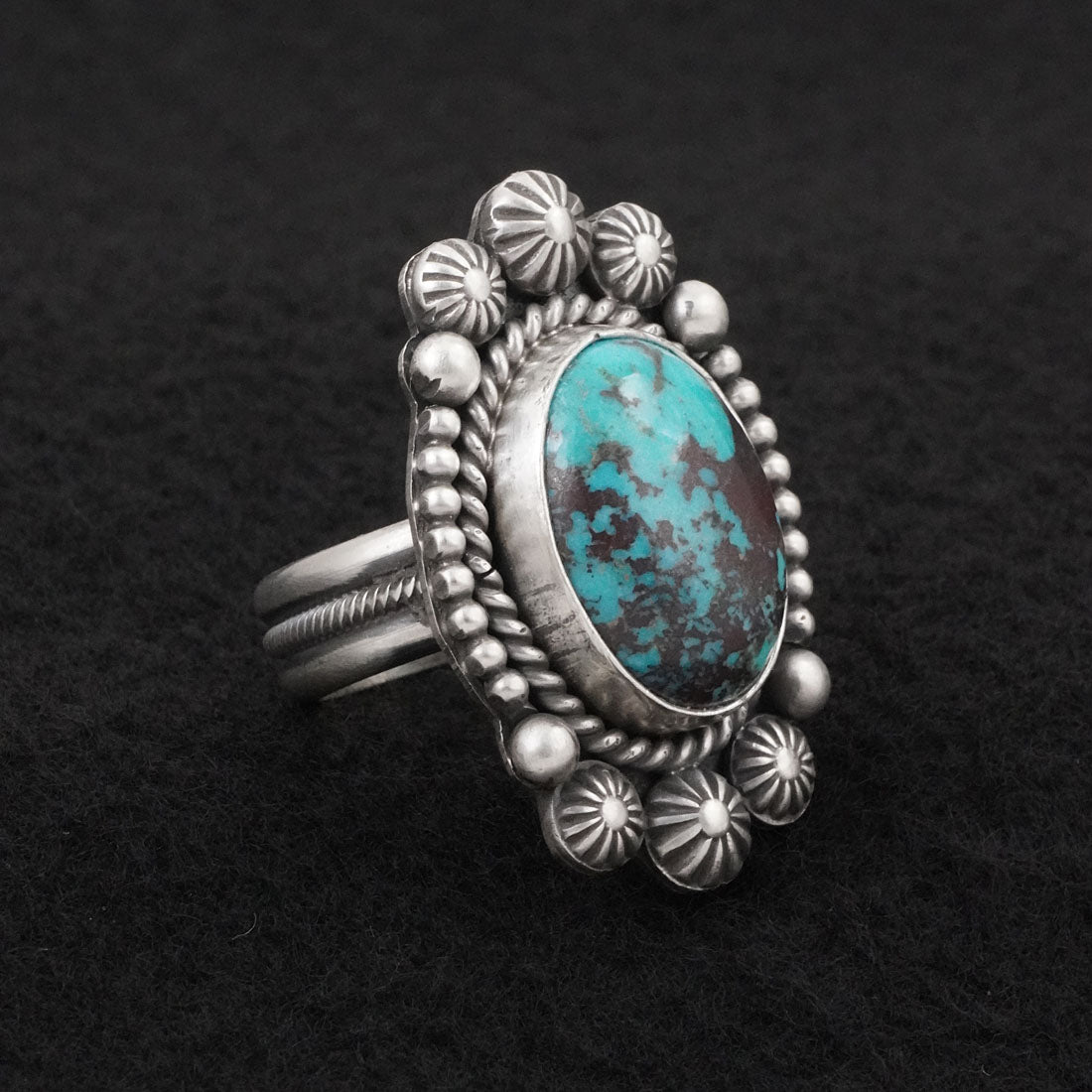 Michael Calladitto Turquoise & Sterling Silver Ring Size 7