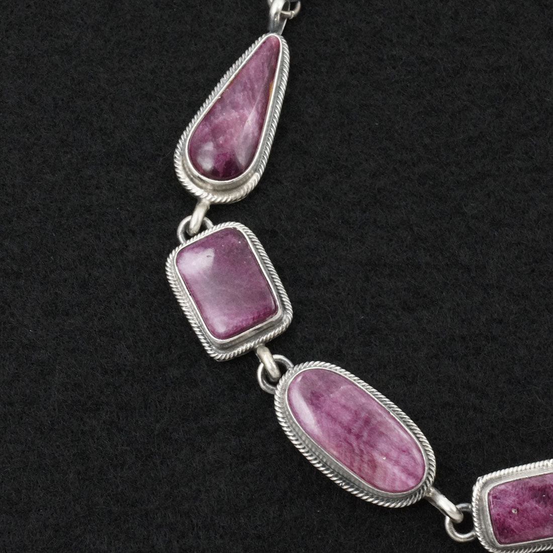 Darrin Livingston Spiny Oyster & Sterling Silver Link Bracelet