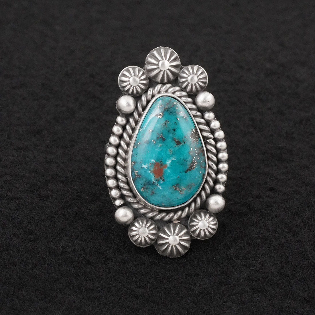 Michael Calladitto Turquoise & Sterling Silver Ring Size 7