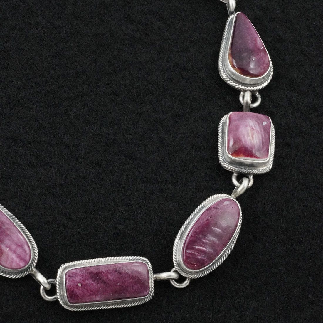 Darrin Livingston Spiny Oyster & Sterling Silver Link Bracelet