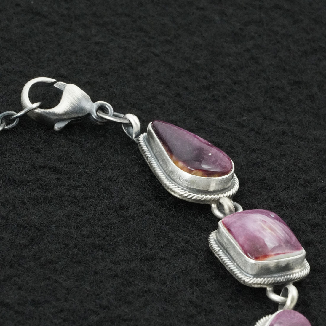 Darrin Livingston Spiny Oyster & Sterling Silver Link Bracelet