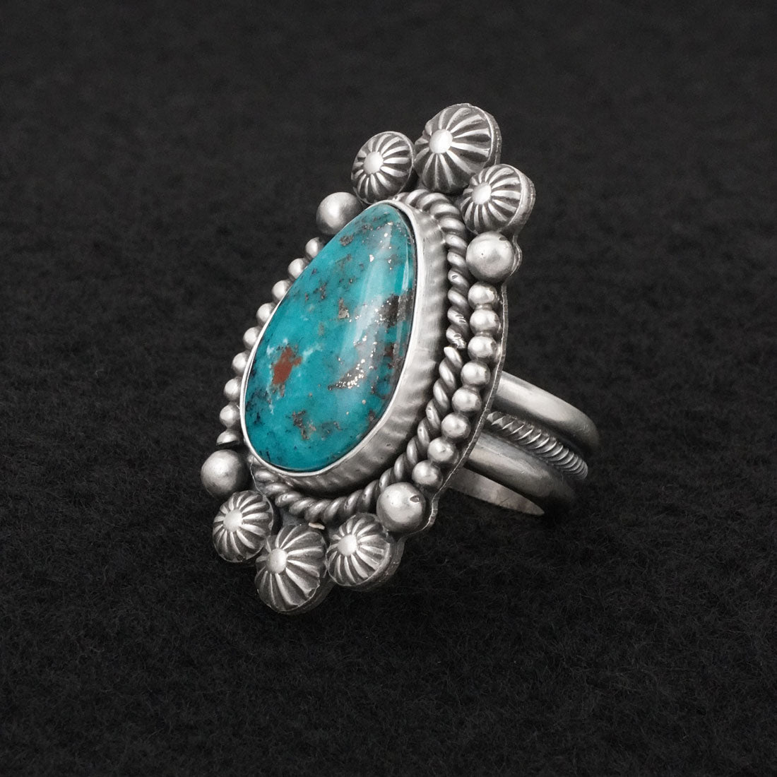 Michael Calladitto Turquoise & Sterling Silver Ring Size 7