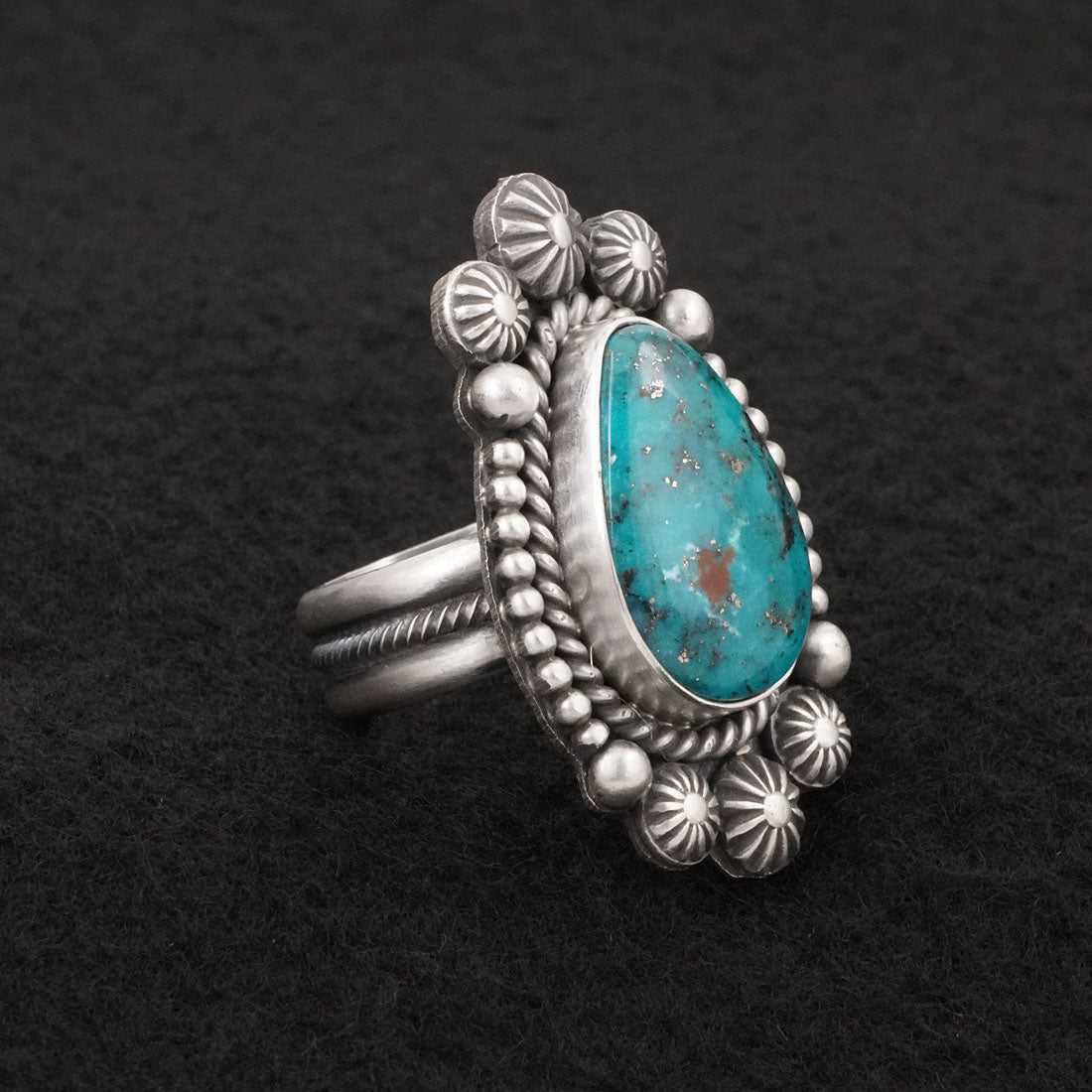 Michael Calladitto Turquoise & Sterling Silver Ring Size 7