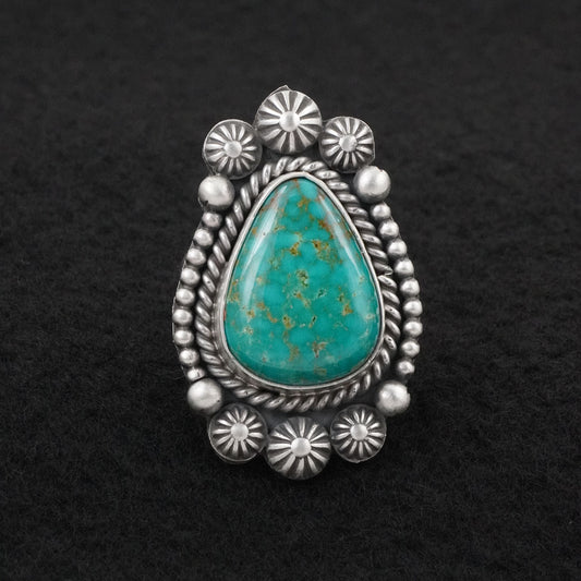 Michael Calladitto Turquoise & Sterling Silver Ring Size 8.5