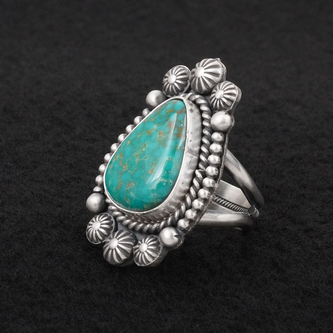 Michael Calladitto Turquoise & Sterling Silver Ring Size 8.5