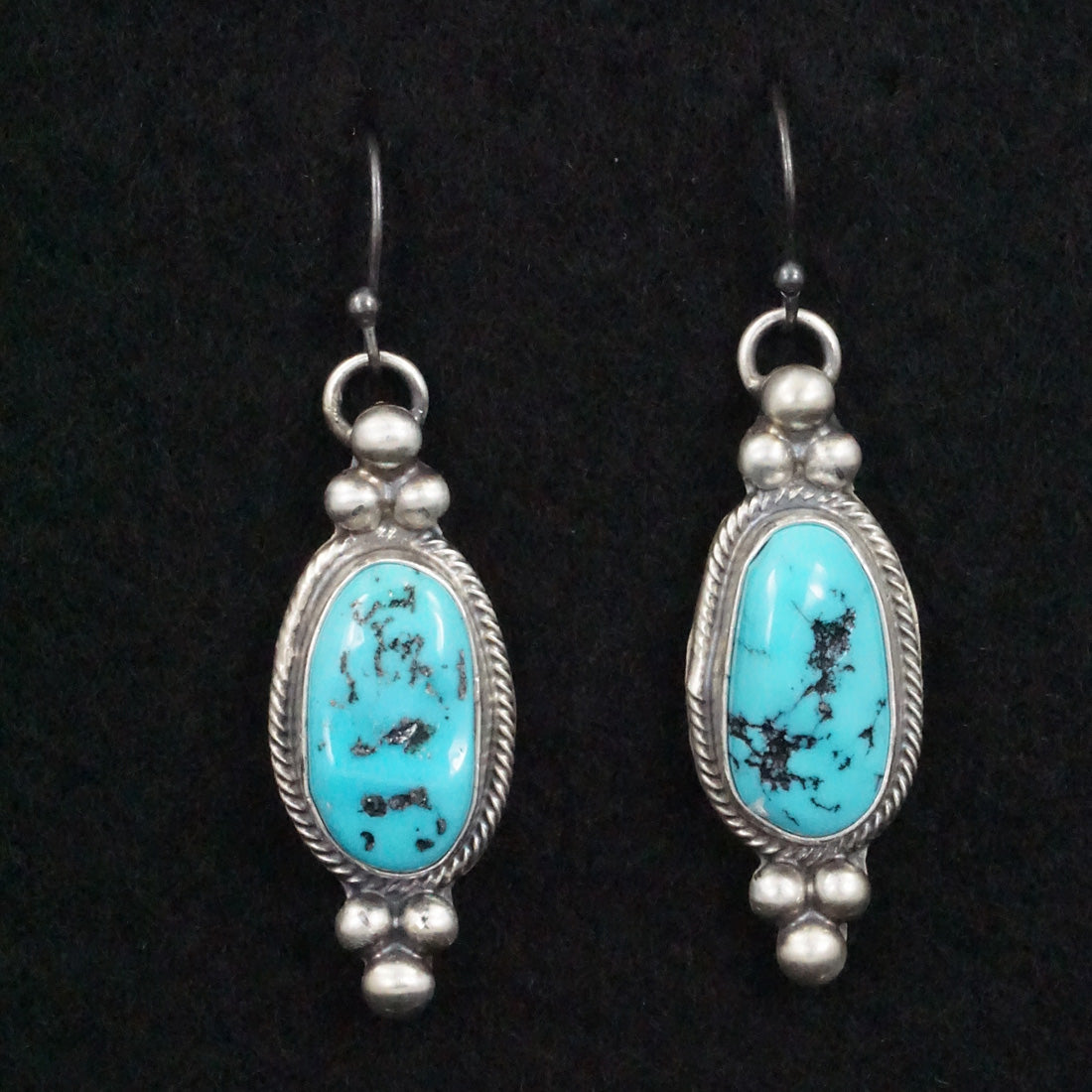 Kathleen Livingston Turquoise & Sterling Silver Squash Blossom Necklace & Earrings