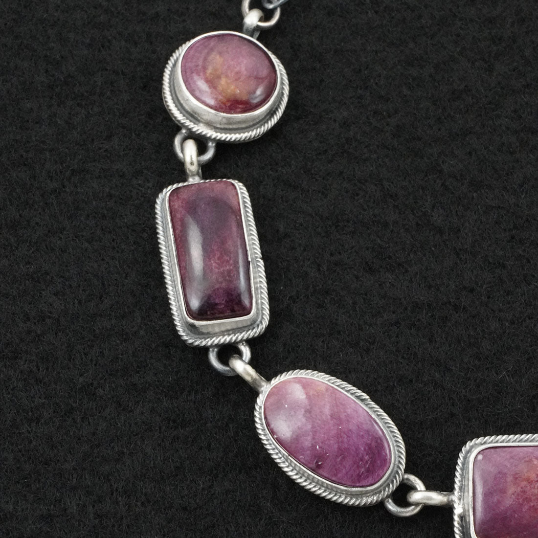 Darrin Livingston Spiny Oyster & Sterling Silver Link Bracelet