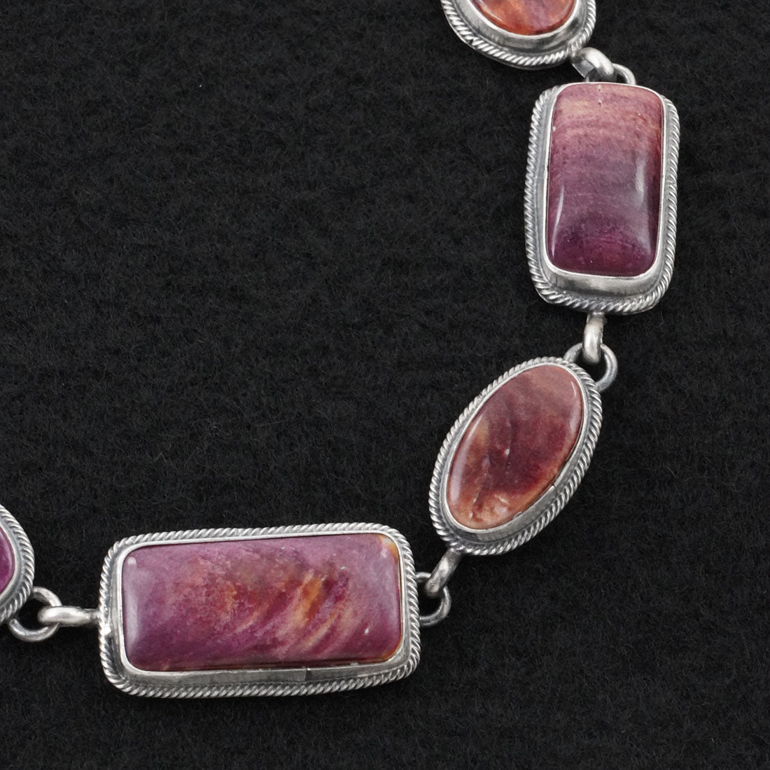 Darrin Livingston Spiny Oyster & Sterling Silver Link Bracelet