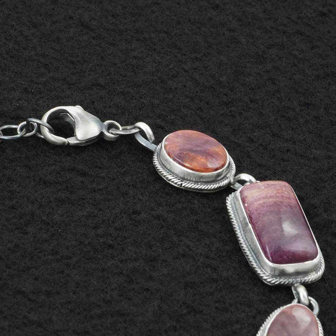 Darrin Livingston Spiny Oyster & Sterling Silver Link Bracelet