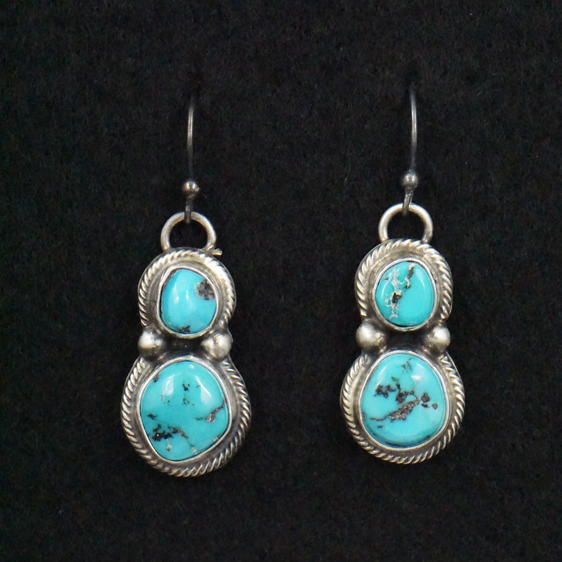 Kathleen Livingston Turquoise & Sterling Silver Squash Blossom Necklace & Earrings