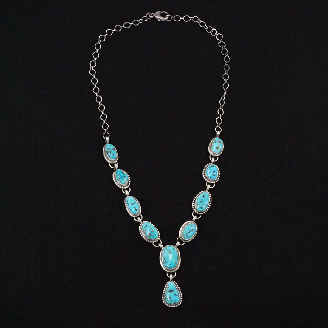 Bobby Johnson Turquoise & Sterling Silver Necklace Set