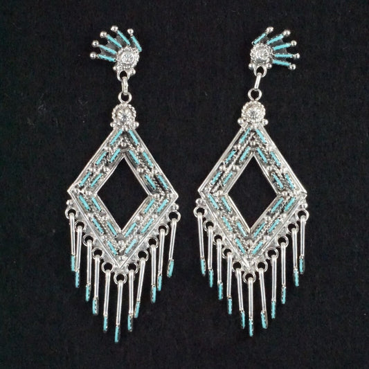 Kevin Leekity Turquoise & Sterling Silver Earrings