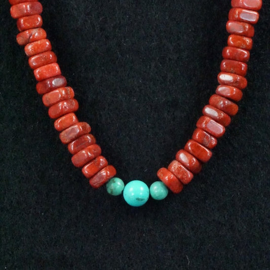 Doreen Jake Turquoise, Coral & Sterling Silver Necklace