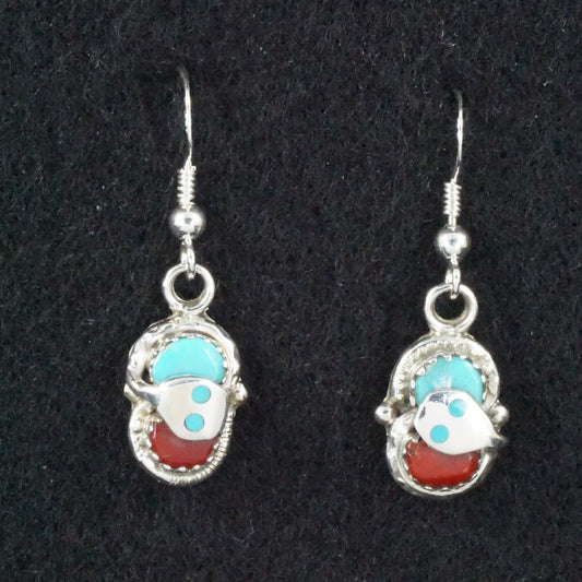 Joy Calavaza Coral, Turquoise & Sterling Silver Earrings