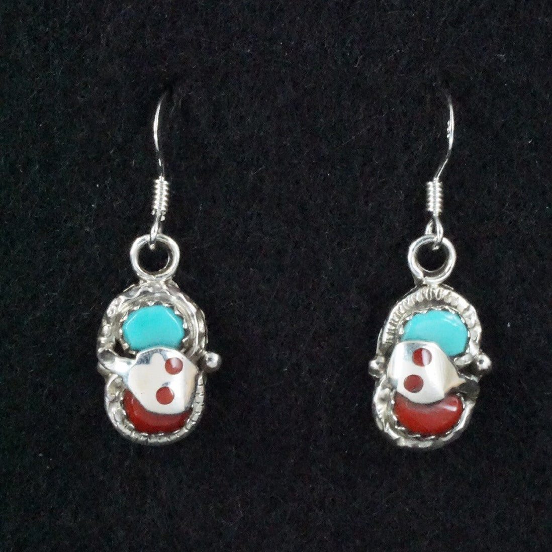 Joy Calavaza Coral, Turquoise & Sterling Silver Earrings