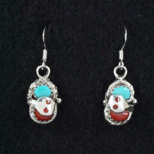 Joy Calavaza Coral, Turquoise & Sterling Silver Earrings