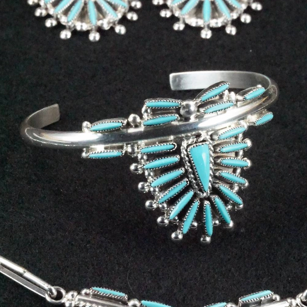 Lance and Cordelia Waatsa Turquoise Bracelet Necklace Earrings