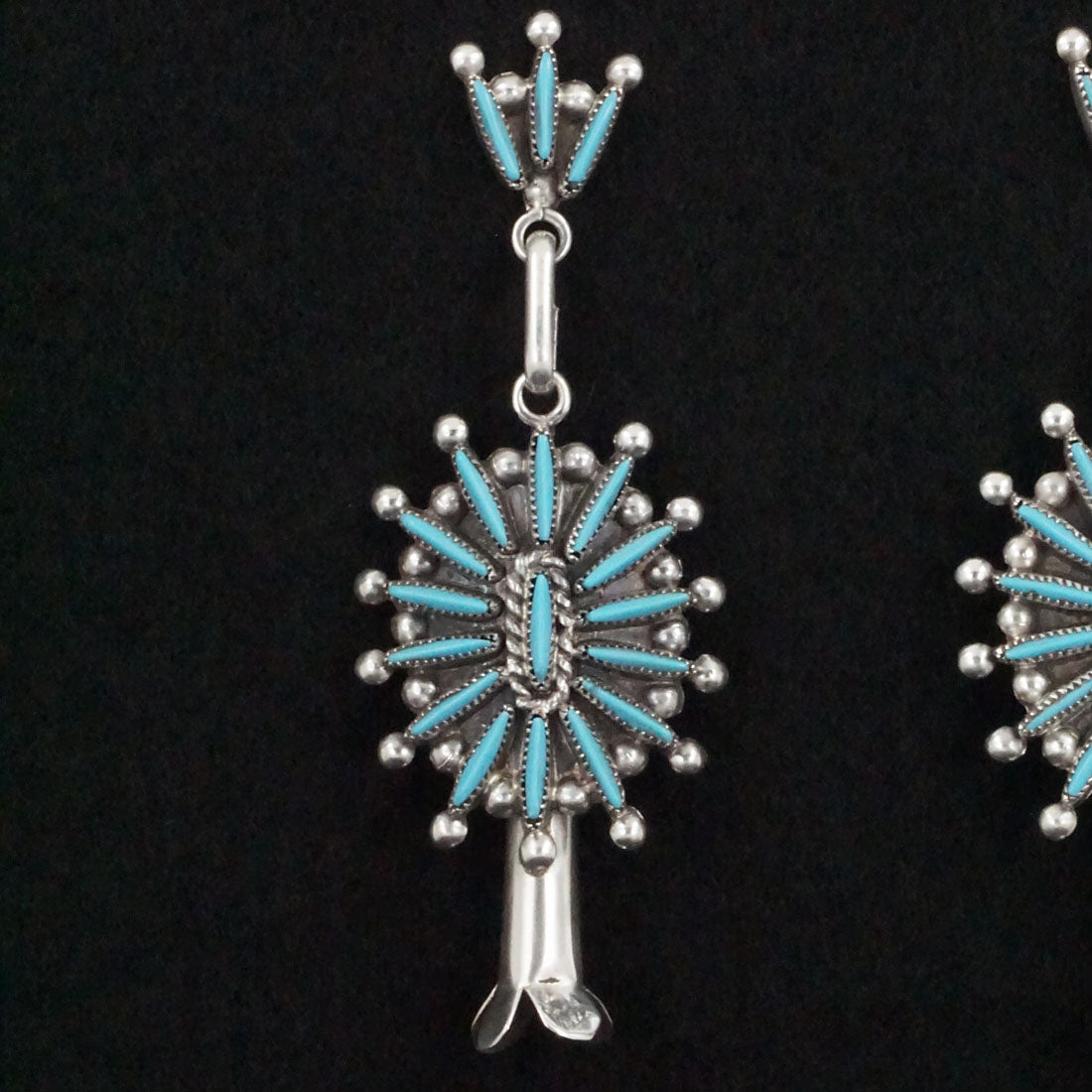 Lance and Cordelia Waatsa Turquoise Sterling Silver Earrings